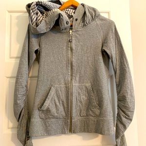 Lululemon aura grey ruched sleeve hoodie